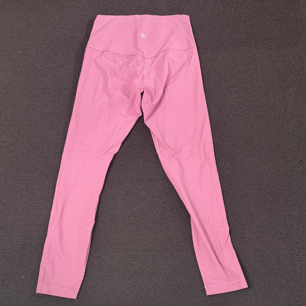 Pink Lululemon Ribbed High-Rise Leggings